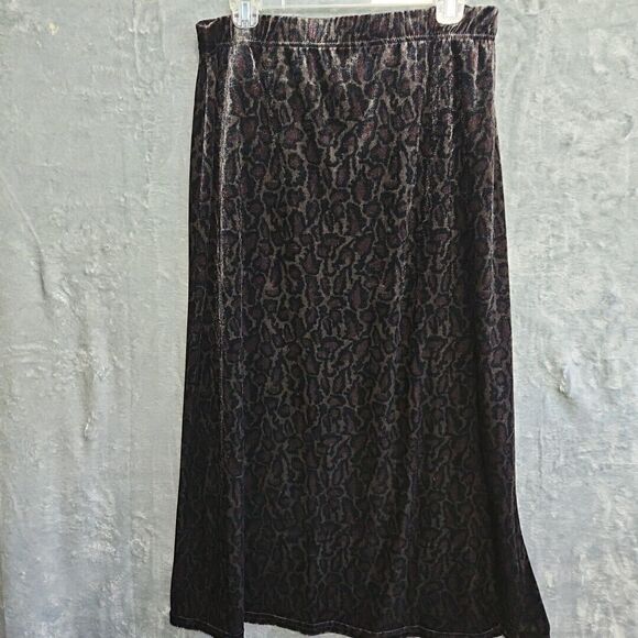 kathie lee collection xl 2 Piece Skirt Top animal print solt velour pullon skirt - Picture 4 of 14